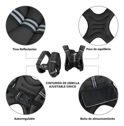 🔥 PowerFit 🦾 | Chaleco con Peso 5 kg